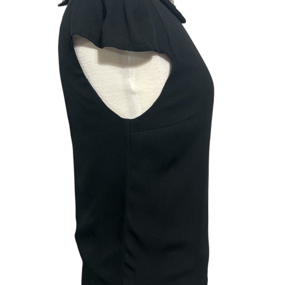 Alice + Olivia, Embellished Black Top with Beaded Collar - Picture 6 of 8